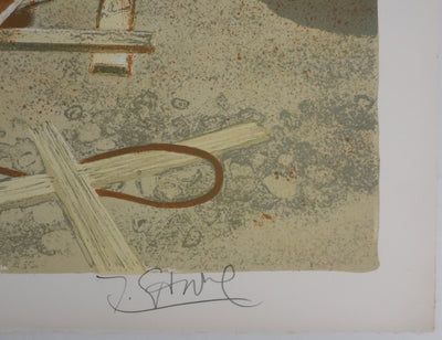 Yves GANNE : Les bateaux, Lithographie originale signée