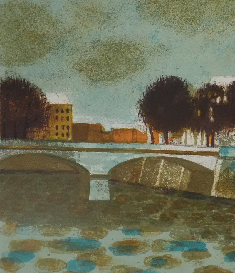 Yves GANNE : La flèche de Notre-Dame de Paris, Lithographie originale signée