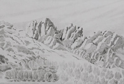 Camille COMBE : Les Alpilles, Gravure originale signée