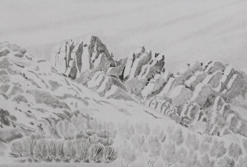 Camille COMBE : Les Alpilles, Gravure originale signée
