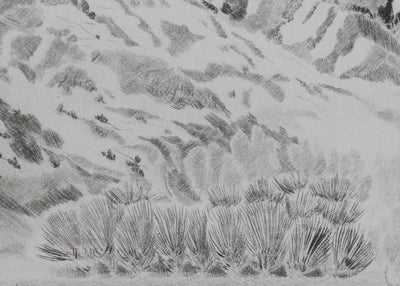 Camille COMBE : Les Alpilles, Gravure originale signée