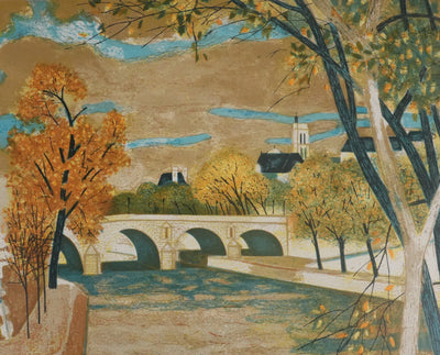 Yves GANNE : Sur les quais de Paris, Lithographie originale signée