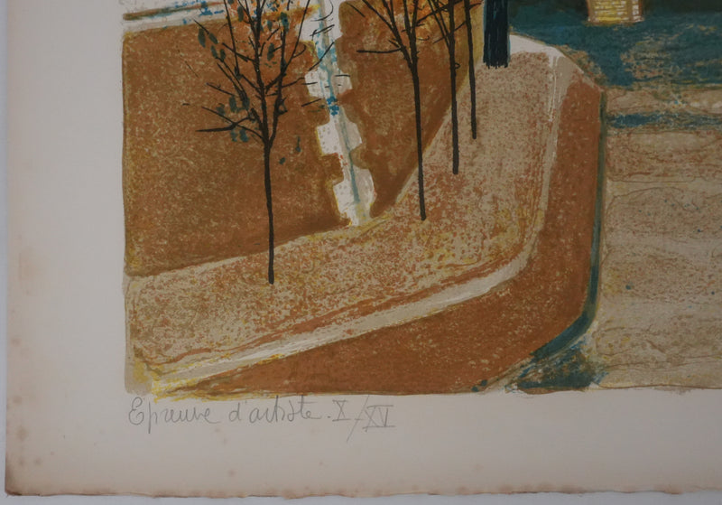 Yves GANNE : Sur les quais de Paris, Lithographie originale signée