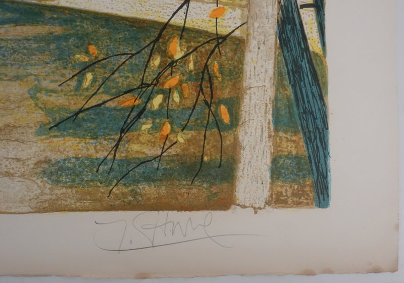 Yves GANNE : Sur les quais de Paris, Lithographie originale signée