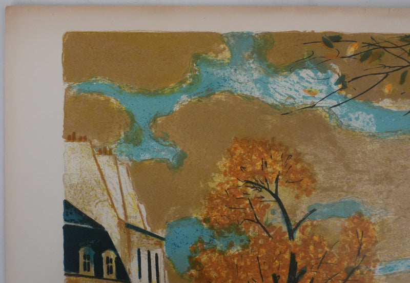 Yves GANNE : Sur les quais de Paris, Lithographie originale signée