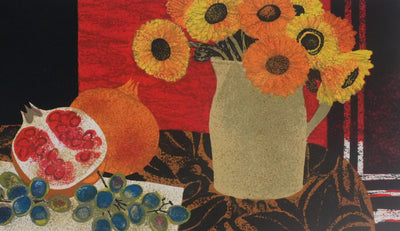 Yves GANNE : Nature morte aux grenades, Lithographie originale signée