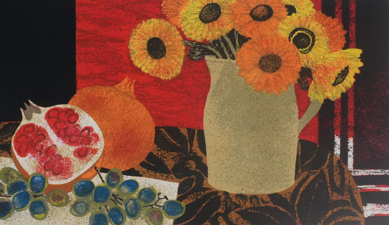 Yves GANNE : Nature morte aux grenades, Lithographie originale signée