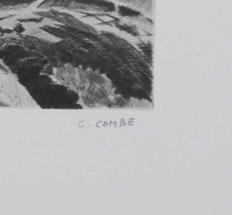 Camille COMBE : Plateau Velave, Gravure originale signée