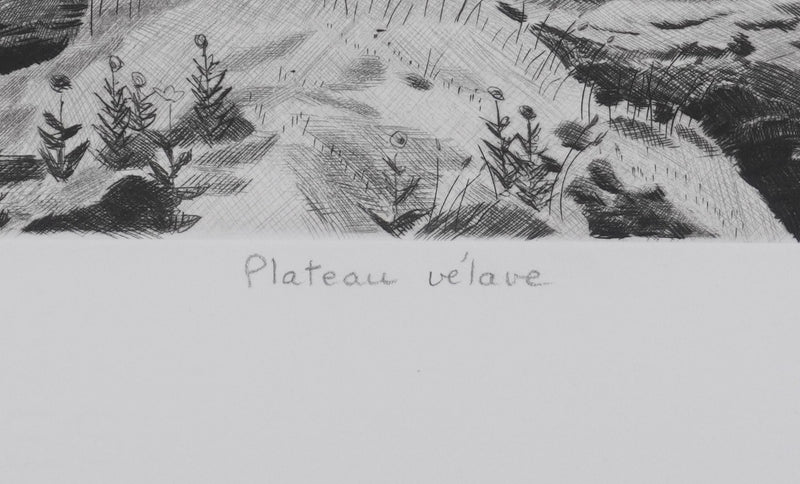 Camille COMBE : Plateau Velave, Gravure originale signée