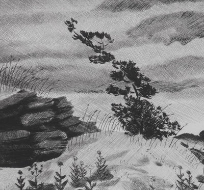 Camille COMBE : Plateau Velave, Gravure originale signée