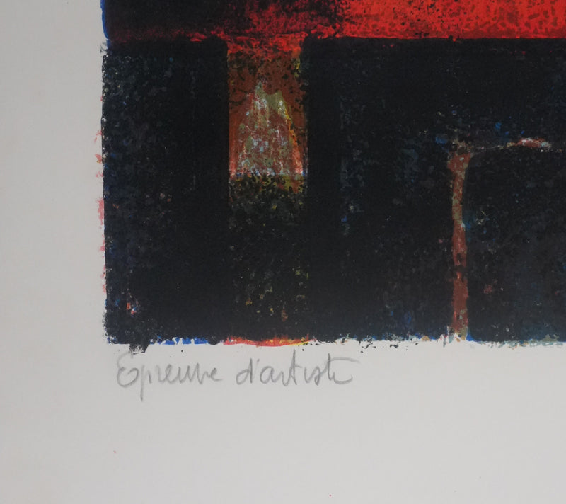 Yves GANNE : La coupe aux fruits, Lithographie originale signée