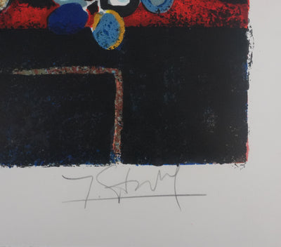 Yves GANNE : La coupe aux fruits, Lithographie originale signée