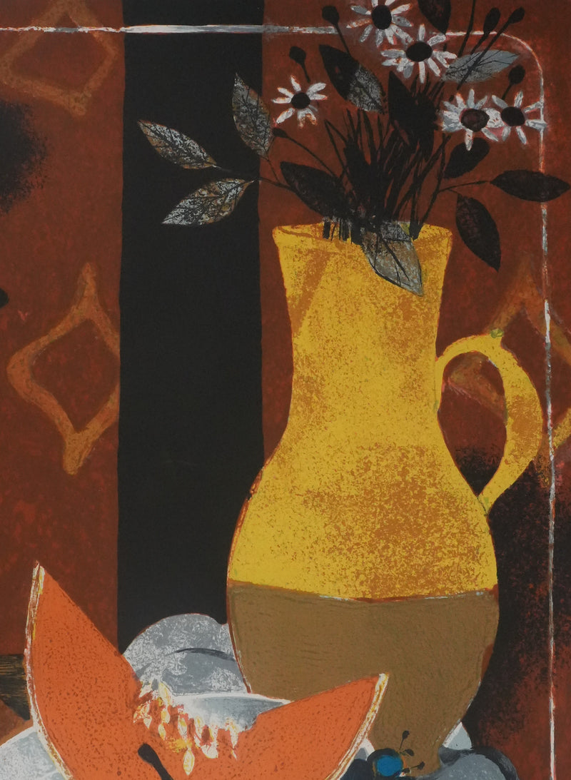 Yves GANNE : La tranche de melon, Lithographie originale signée