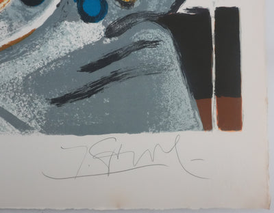 Yves GANNE : La tranche de melon, Lithographie originale signée