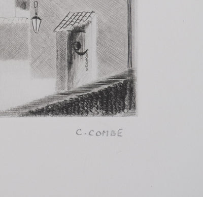 Camille COMBE : Saintes ensoleillée, Gravure originale signée