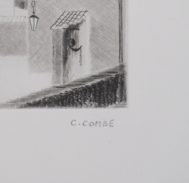 Camille COMBE : Saintes ensoleillée, Gravure originale signée