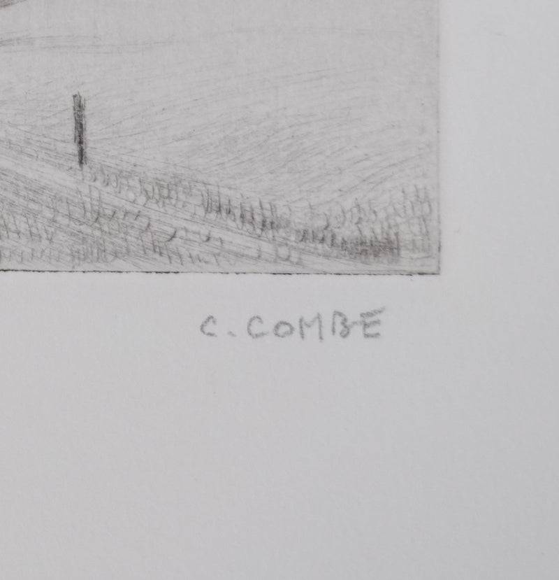 Camille COMBE : Les lointains du Jura, Gravure originale signée