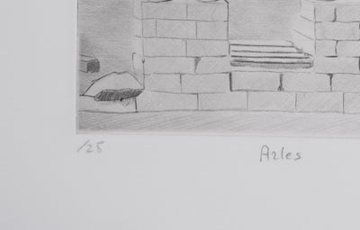 Camille COMBE : Arles, Gravure originale signée
