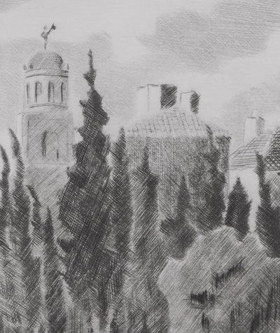 Camille COMBE : Arles, Gravure originale signée