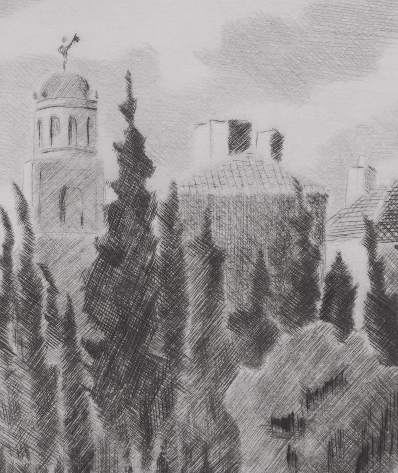Camille COMBE : Arles, Gravure originale signée