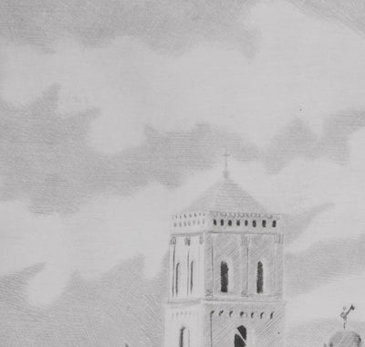 Camille COMBE : Arles, Gravure originale signée