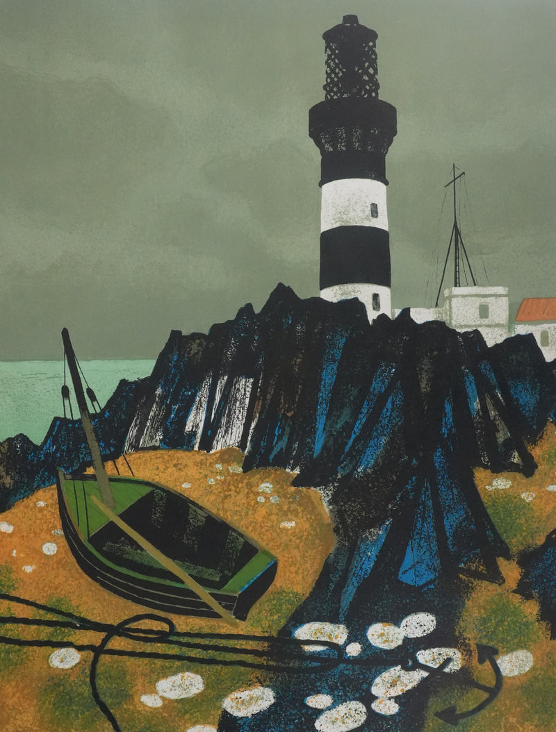Yves GANNE : Le phare II, Lithographie originale signée