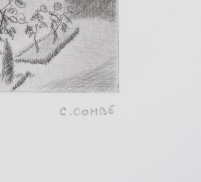 Camille COMBE : Soir à Pont-Audemer, Gravure originale signée