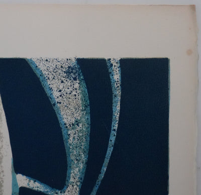 Yves GANNE : Les coquelicots devant la mer, Lithographie originale signée