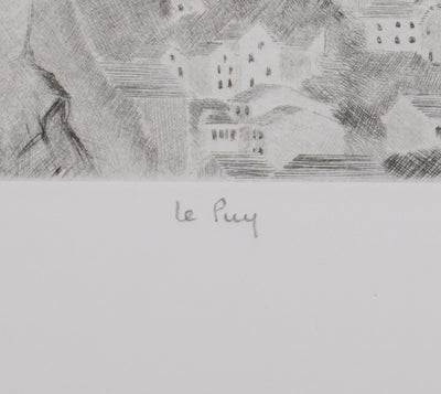 Camille COMBE : Le Puy, Gravure originale signée