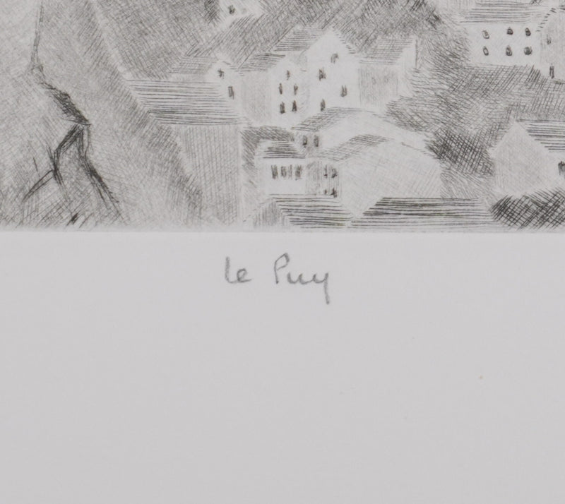 Camille COMBE : Le Puy, Gravure originale signée