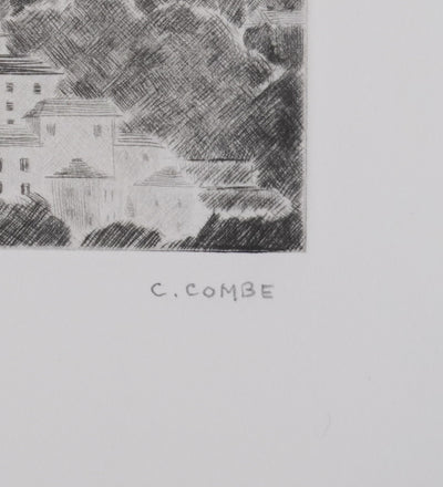 Camille COMBE : Le Puy, Gravure originale signée