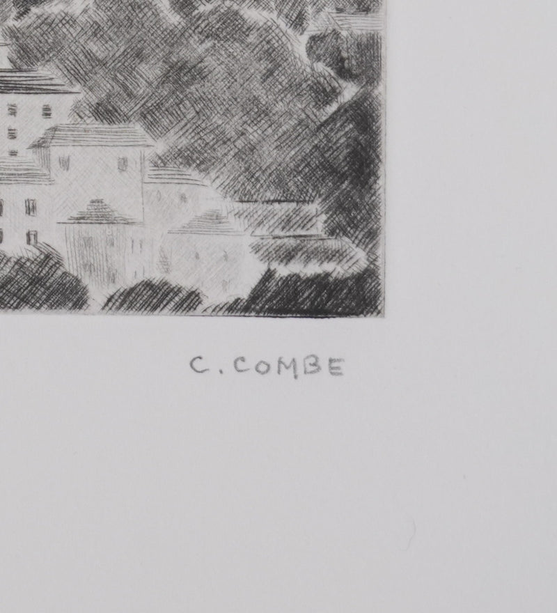 Camille COMBE : Le Puy, Gravure originale signée