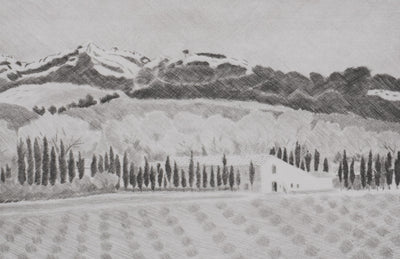 Camille COMBE : Haute Provence, Gravure originale signée