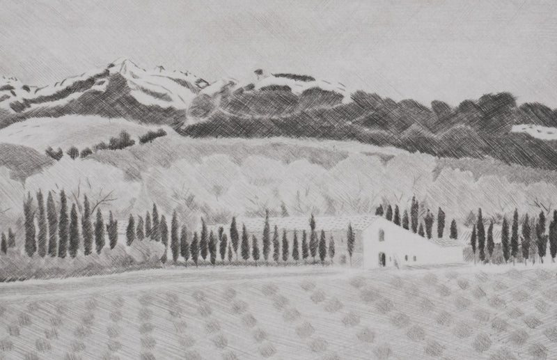 Camille COMBE : Haute Provence, Gravure originale signée