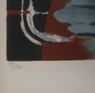 Yves GANNE : Le bouquet de tournesols, Lithographie originale signée