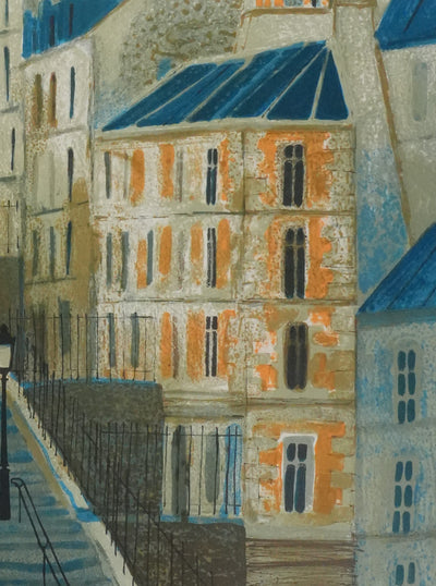 Yves GANNE : Les escaliers du Sacré-Cœur, Lithographie originale signée