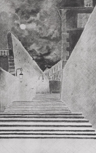 Camille COMBE : Chartres et son mystère, Gravure originale signée