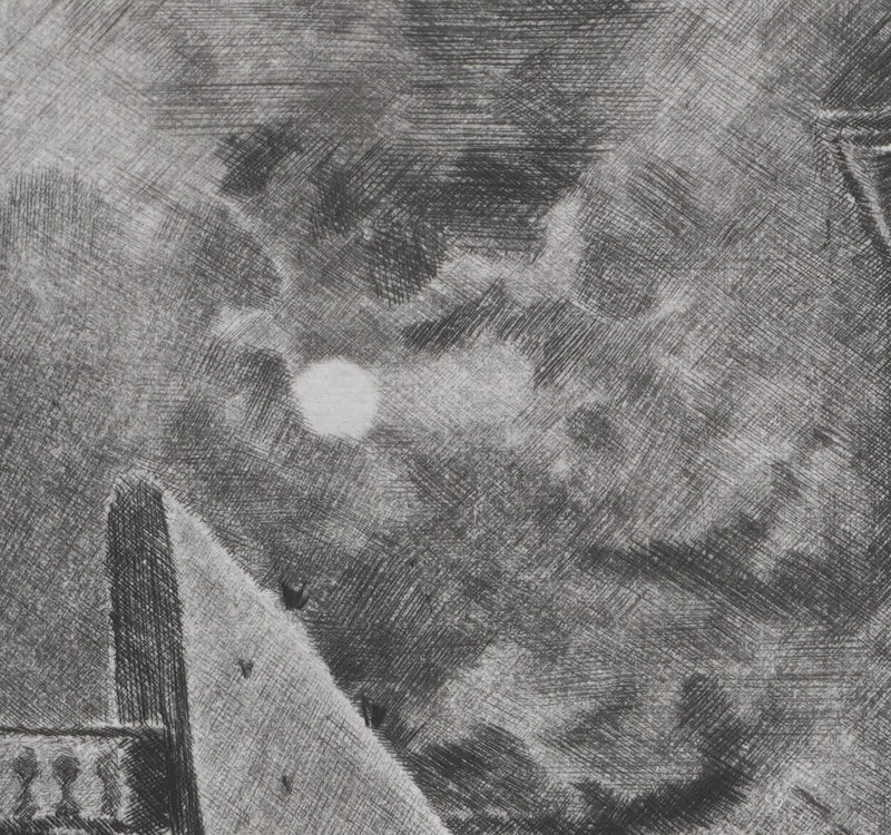 Camille COMBE : Chartres et son mystère, Gravure originale signée
