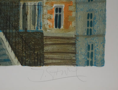 Yves GANNE : Les escaliers du Sacré-Cœur, Lithographie originale signée