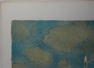 Yves GANNE : Les escaliers du Sacré-Cœur, Lithographie originale signée