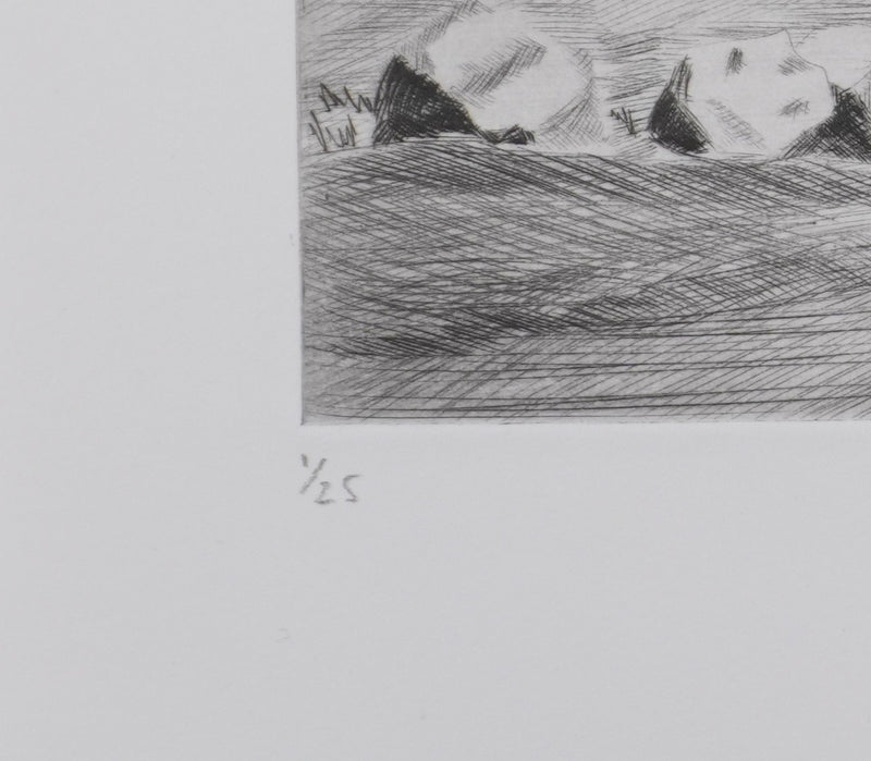 Camille COMBE : Où dorment les volcans, Gravure originale signée