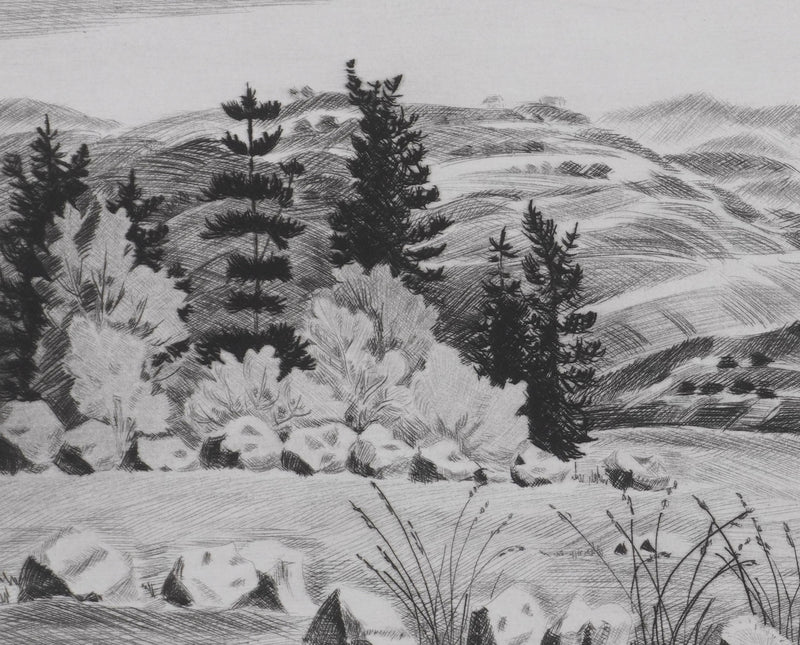 Camille COMBE : Où dorment les volcans, Gravure originale signée