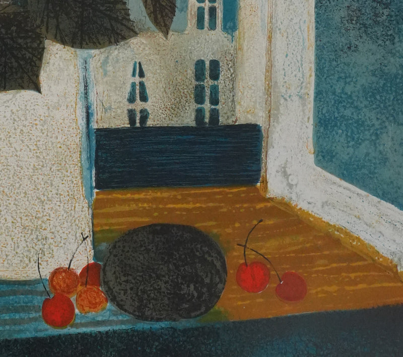 Yves GANNE : Les fleurs devant le Sacré-Cœur, Lithographie originale signée