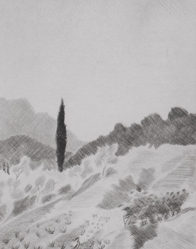 Camille COMBE : Provence, Gravure originale signée