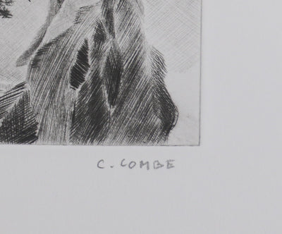 Camille COMBE : Un jardin à Paris, Gravure originale signée