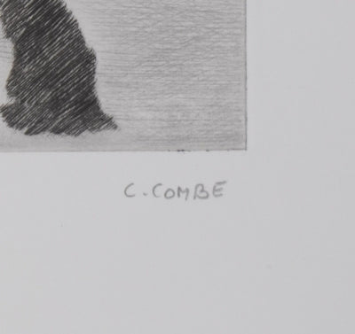 Camille COMBE : Nuit provençale, Gravure originale signée