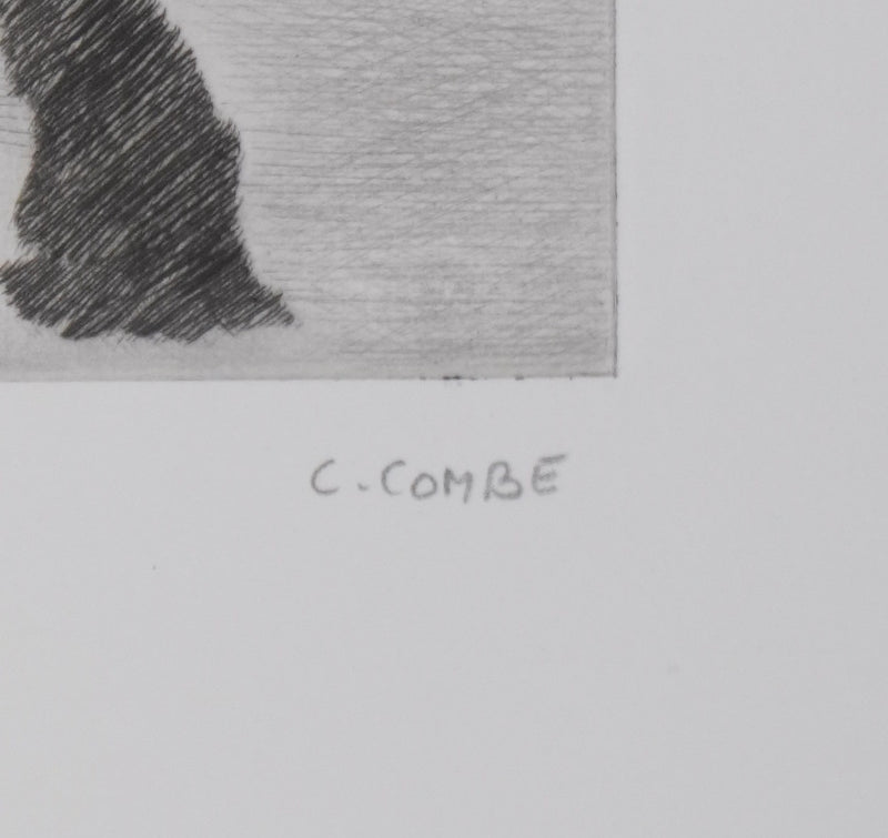 Camille COMBE : Nuit provençale, Gravure originale signée