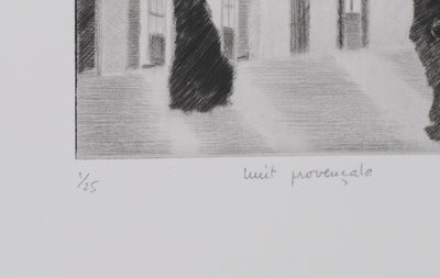 Camille COMBE : Nuit provençale, Gravure originale signée