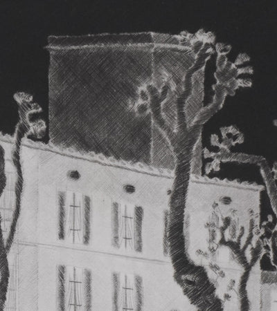 Camille COMBE : Nuit provençale, Gravure originale signée