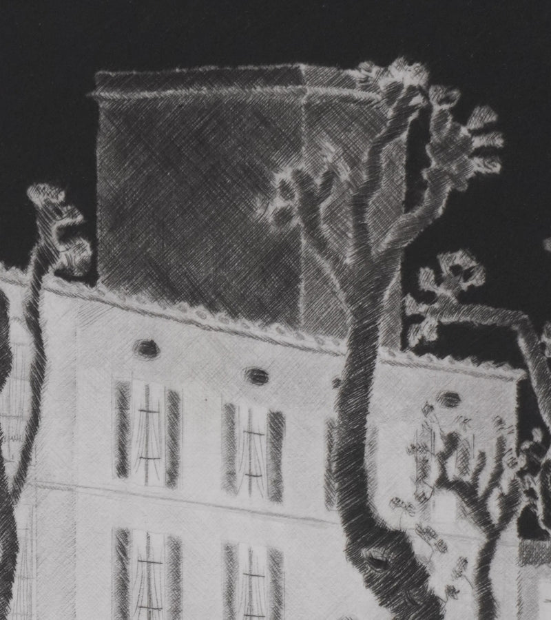 Camille COMBE : Nuit provençale, Gravure originale signée